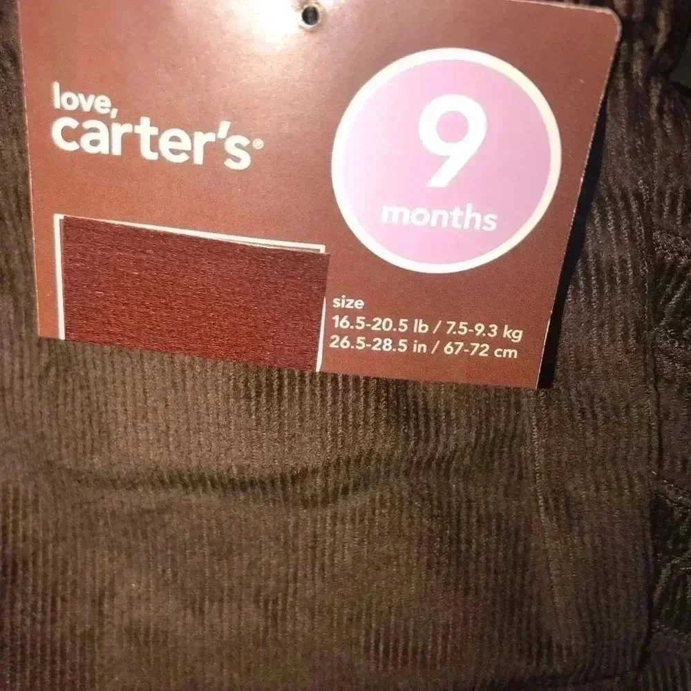 CARTERS BROWN CORDUROY PANTS SIZE 6 months